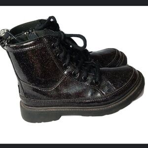 Uggs girls Black Glitter Combat Boots‎